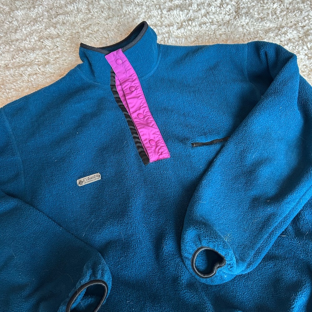 Columbia Teal Fleece with Magenta Trim